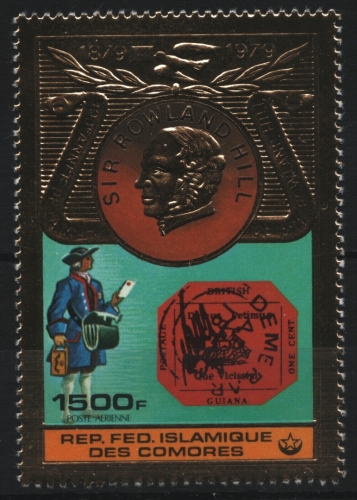 Komoren 1978 - Mi-Nr. 501 A ** - MNH - Gold - Rowland Hill