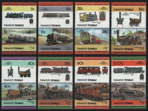 Tuvalu - Funafuti 1984 - Mi-Nr. 21-36 ** - MNH - Lokomotive / Locomotives