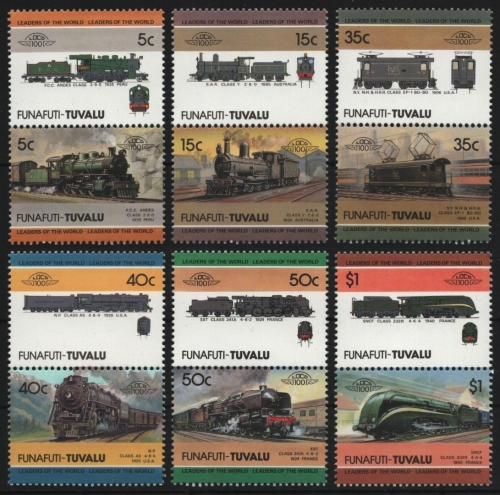 Tuvalu - Funafuti 1985 - Mi-Nr. 45-56 ** - MNH - Lokomotive / Locomotives