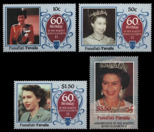 Tuvalu - Funafuti 1986 - Mi-Nr. 71-74 ** - MNH - Queen Elizabeth