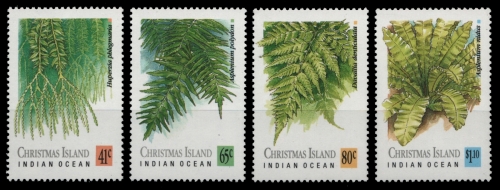 Weihnachtsinsel 1989 - Mi-Nr. 282-285 ** - MNH - Farne / Ferns