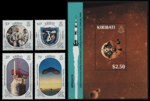 Kiribati 1989 - Mi-Nr. 523-526 & Block 15 ** - MNH - Raumfahrt / Space