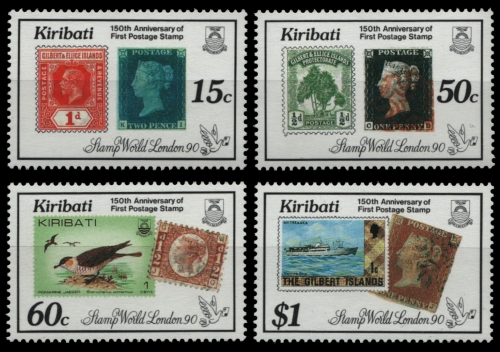 Kiribati 1990 - Mi-Nr. 540-543 ** - MNH - Marke auf Marke