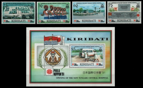 Kiribati 1991 - Mi-Nr. 573-576 & Block 19 ** - MNH - Neues Krankenhaus