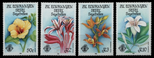 Äußere Seychellen 1986 - Mi-Nr. 124-127 ** - MNH - Orchideen / Orchids