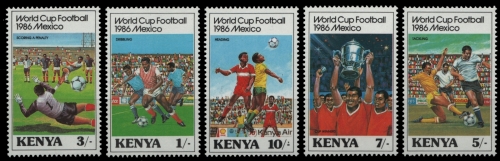 Kenia 1986 - Mi-Nr. 360-364 ** - MNH - Fußball / Soccer