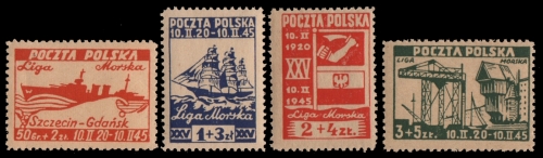 Polen 1945 - Mi-Nr. 399-402 ** - MNH - Liga Morska