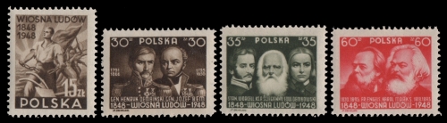 Polen 1948 - Mi-Nr. 497-500 ** - MNH - Revolution 1948
