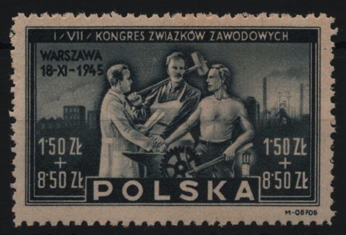 Polen 1945 - Mi-Nr. 413 ** - MNH - Gewerkschaftskongreß