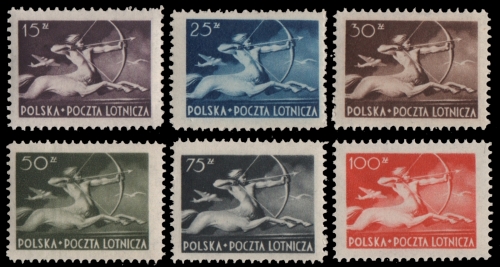 Polen 1948 - Mi-Nr. 479-484 ** - MNH - Zentaur