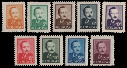 Polen 1948 - Mi-Nr. 518-526 ** - MNH - B. Bierut