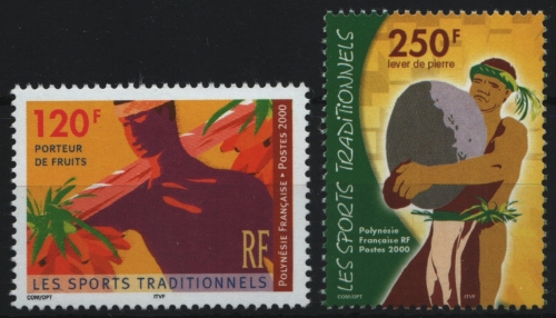 Franz. Polynesien 2000 - Mi-Nr. 826-827 ** - MNH - Traditionelle Sportarten