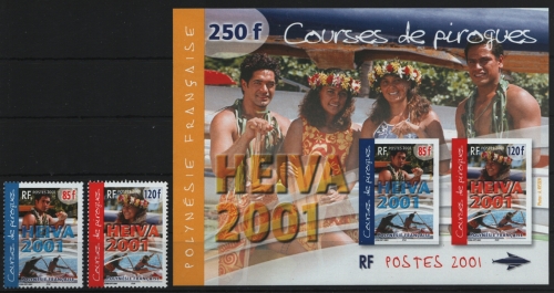 Franz. Polynesien 2001 - Mi-Nr. 846-847 & Block 27 ** - MNH - Heiva-Fest