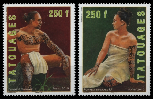 Franz. Polynesien 2010 - Mi-Nr. 1102-1103 ** - MNH - Tätowierungen