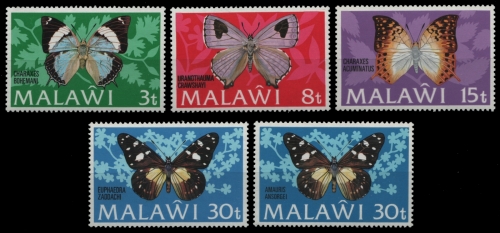 Malawi 1973 - Mi-Nr. 195-198 I & II ** - MNH - Schmetterlinge / Butterflies