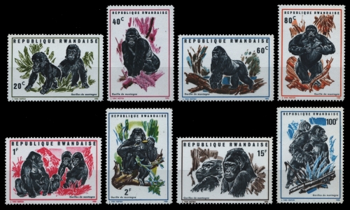 Ruanda 1970 - Mi-Nr. 400-407 A ** - MNH - Gorillas