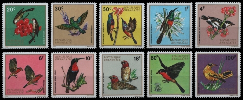 Ruanda 1972 - Mi-Nr. 500-509 ** - MNH - Vögel / Birds