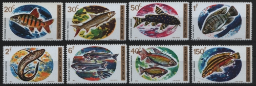 Ruanda 1973 - Mi-Nr. 577-584 A ** - MNH - Fische / Fish
