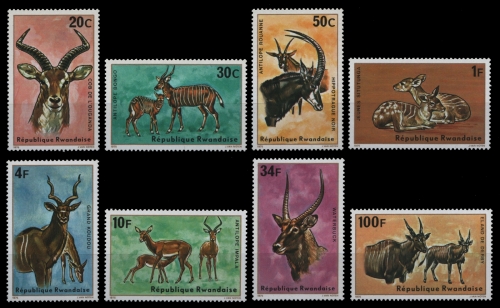 Ruanda 1975 - Mi-Nr. 673-680 A ** - MNH - Wildtiere / Wild animals