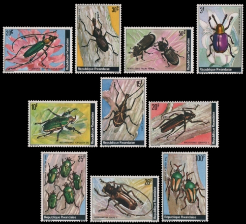 Ruanda 1978 - Mi-Nr. 930-939 A ** - MNH - Käfer / Beetles