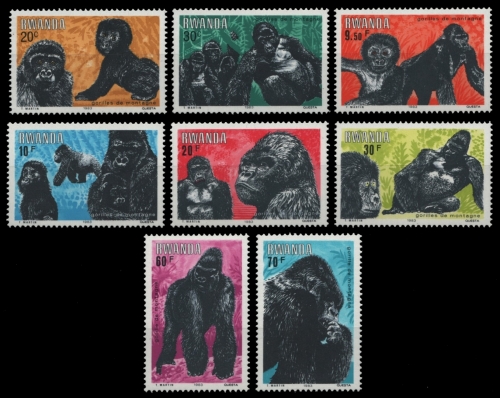 Ruanda 1983 - Mi-Nr. 1242-1249 ** - MNH - Gorillas