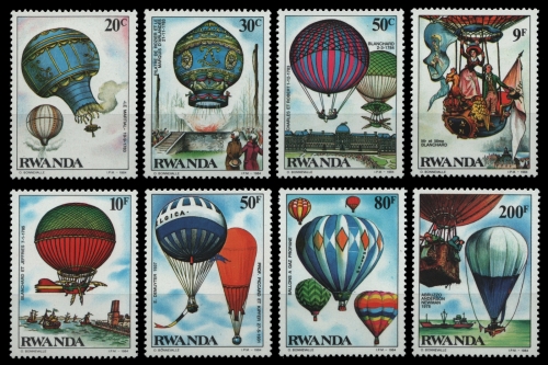 Ruanda 1984 - Mi-Nr. 1267-1274 ** - MNH - Luftfahrt - Ballons