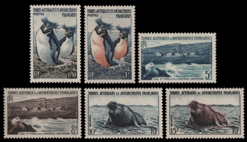 TAAF 1956 - Mi-Nr. 2-7 ** - MNH - Pinguine / Penguins & Robben / Seals