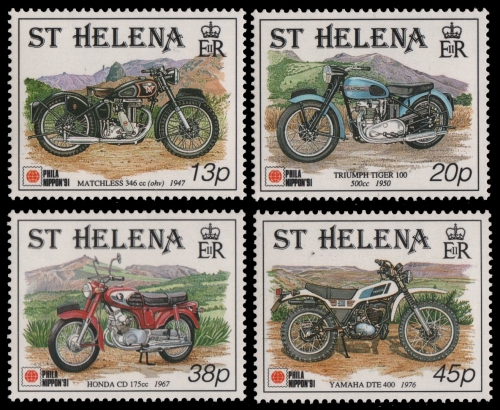St. Helena 1991 - Mi-Nr. 562-565 ** - MNH - Motorrad / Motorbike