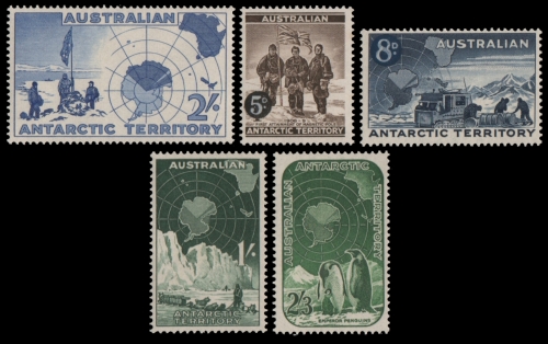 AAT / Austral. Antarktis 1957-1959 - Mi-Nr. 1-5 ** - MNH - 2 Ausgaben