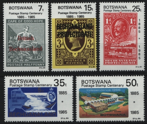Botswana 1985 - Mi-Nr. 359-363 ** - MNH - Marke auf Marke
