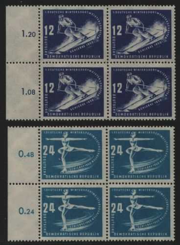 DDR 1950 - Mi-Nr. 246-247 ** - MNH - Viererblöcke