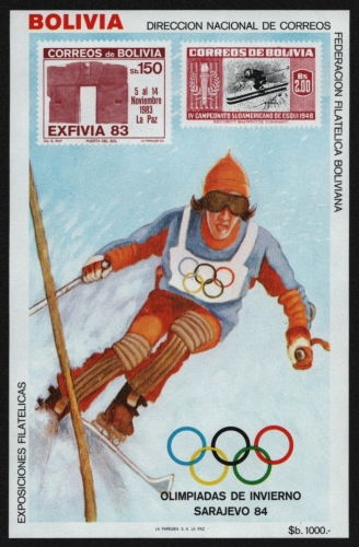 Bolivien 1984 - Mi-Nr. Block 136 ** - MNH - Olympia Sarajevo