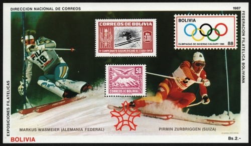 Bolivien 1987 - Mi-Nr. Block 167 ** - MNH - Olympia Calgary