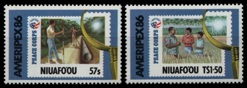 Niuafo'ou-Insel 1986 - Mi-Nr. 83-84 A ** - MNH - AMERIPEX 86