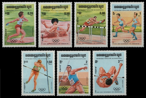 Kambodscha 1984 - Mi-Nr. 568-574 ** - MNH - Olympia Los Angeles