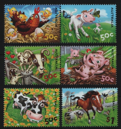 Australien 2005 - Mi-Nr. 2492-2497 ** - MNH - Bauernhoftiere / Farm animals