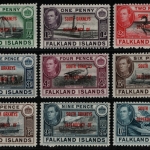 Falkland - South Orkneys 1944 - Mi-Nr. C 1-8 & C6 var ** - MNH - König George VI