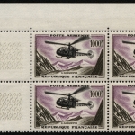 Frankreich 1958 - Mi-Nr. 1177 ** - MNH - Viererblock - Hubschrauber / Helicopter