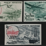 St. Pierre & Miquelon 1947 - Mi-Nr. 368-370 ** - MNH - ungez. / imp - Flugzeuge