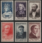 Frankreich 1954 - Mi-Nr. 1015-1020 ** - MNH - Persönlichkeiten (II)