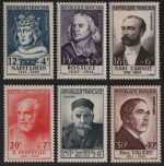 Frankreich 1954 - Mi-Nr. 1015-1020 ** - MNH - Persönlichkeiten (III)