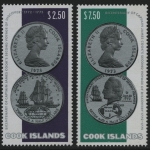 Cook-Inseln 1974 - Mi-Nr. 422-423 ** - MNH - Münzen / Coins (I)