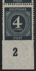 Alliierte Besetzung 1946 - Mi-Nr. 914 Uu ** - MNH - Obere Marke mit Falz - BPP