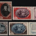 Russia / Sowjetunion 1949 - Mi-Nr. 1348-1352 * - MH - Zierfeld - Puschkin (I)