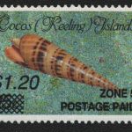 Kokos-Inseln 1991 - Mi-Nr. 244 ** - MNH - Meeresschnecken / Marine snails (II)