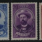 Russia / Sowjetunion 1940 - Mi-Nr. 732-735 ** - MNH - Tschechow / Chekhov (III)