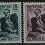 Russia / Sowjetunion 1941 - Mi-Nr. 819-820 A ** - MNH - Lermontow (III)
