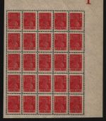 Russia / RSFSR 1923 - Mi-Nr. 215 A ** - MNH - 3 Rub - Platte 1 - 25er-Bogen (I)
