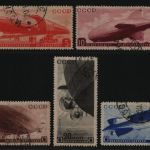 Russia / Sowjetunion 1934 - Mi-Nr. 483-487 gest / used - Luftschiffe (II)