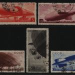 Russia / Sowjetunion 1934 - Mi-Nr. 483-487 gest / used - Luftschiffe (IV)